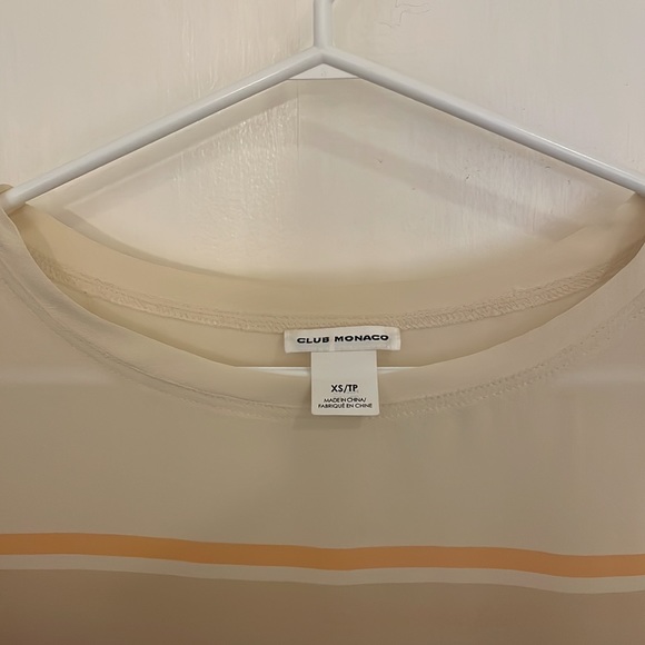 Club Monaco blouse size XS with orange and red horizontal stripes - Picture 2 of 4